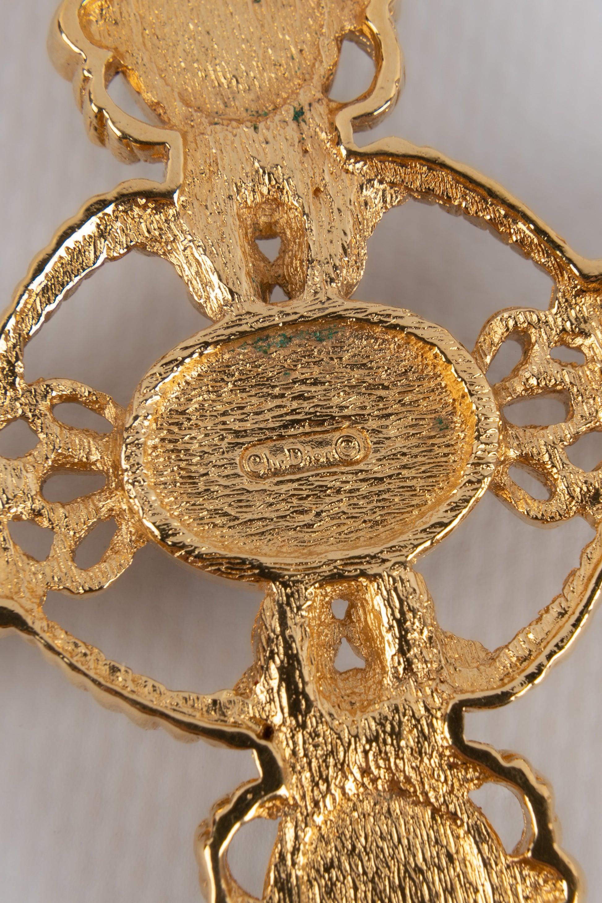 Collana con croce dorata di Christian Dior in vendita 3