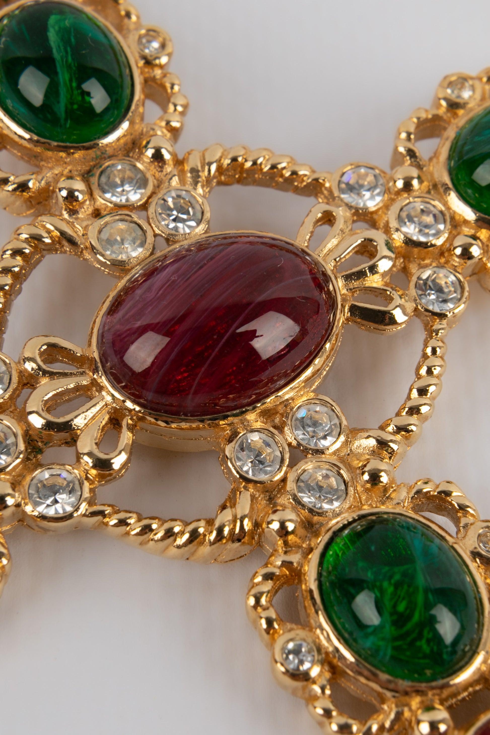 Christian Dior Goldene Metallkreuz-Halskette im Angebot 2