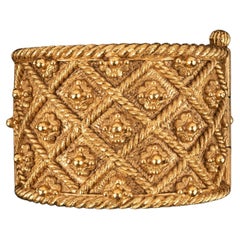 Christian Dior Golden Metal Cuff Bracelet