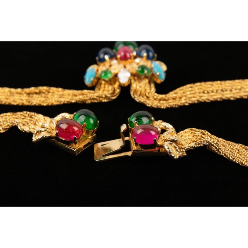 Christian Dior Collana a più file in metallo dorato, 1969 in vendita 8