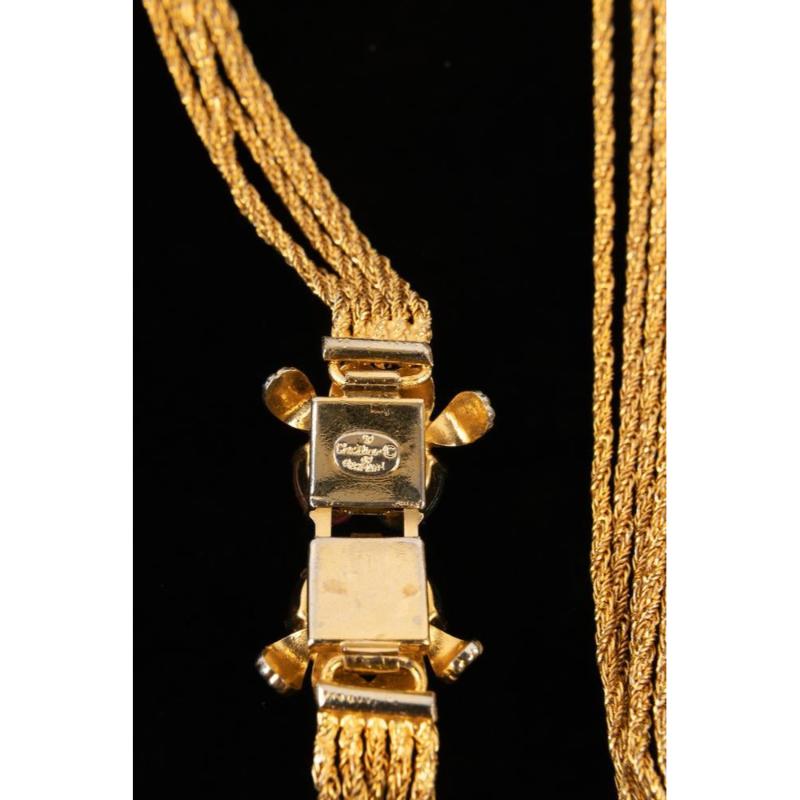 Christian Dior Collana a più file in metallo dorato, 1969 in vendita 9