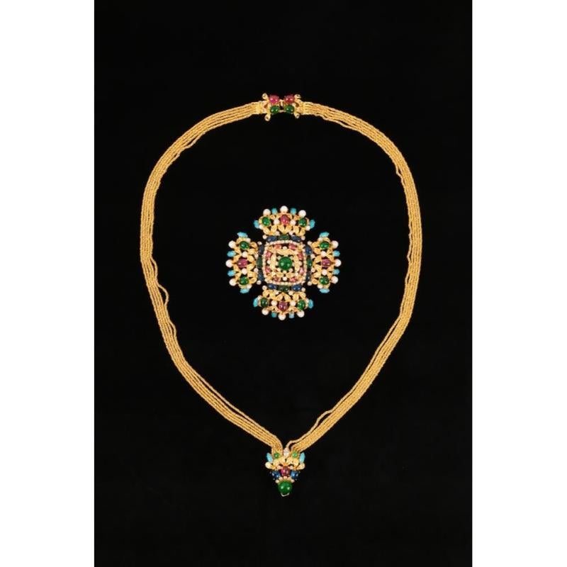 Christian Dior Collana a più file in metallo dorato, 1969 In condizioni ottime in vendita a SAINT-OUEN-SUR-SEINE, FR