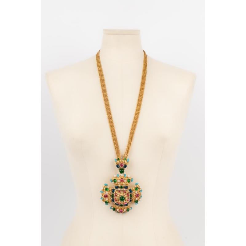 Donna Christian Dior Collana a più file in metallo dorato, 1969 in vendita