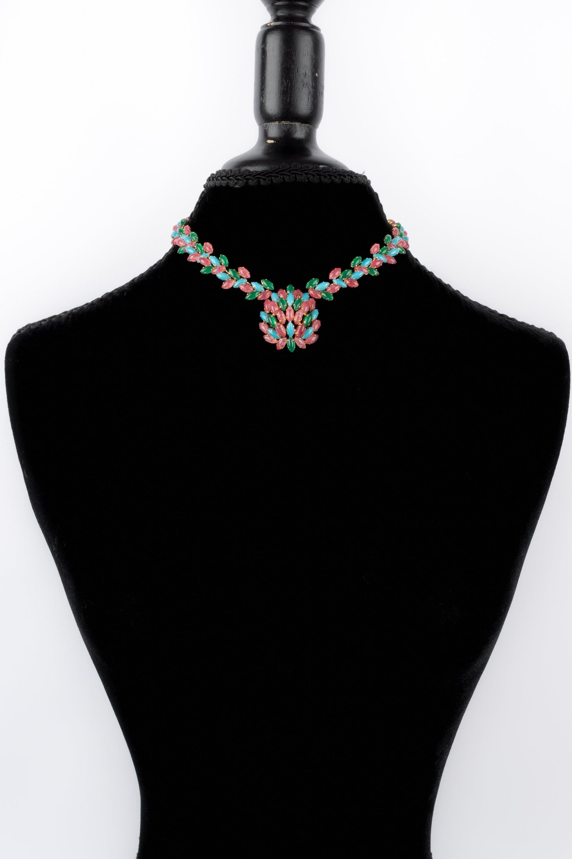 Christian Dior Golden Metal Necklace, 1965 In Excellent Condition For Sale In SAINT-OUEN-SUR-SEINE, FR