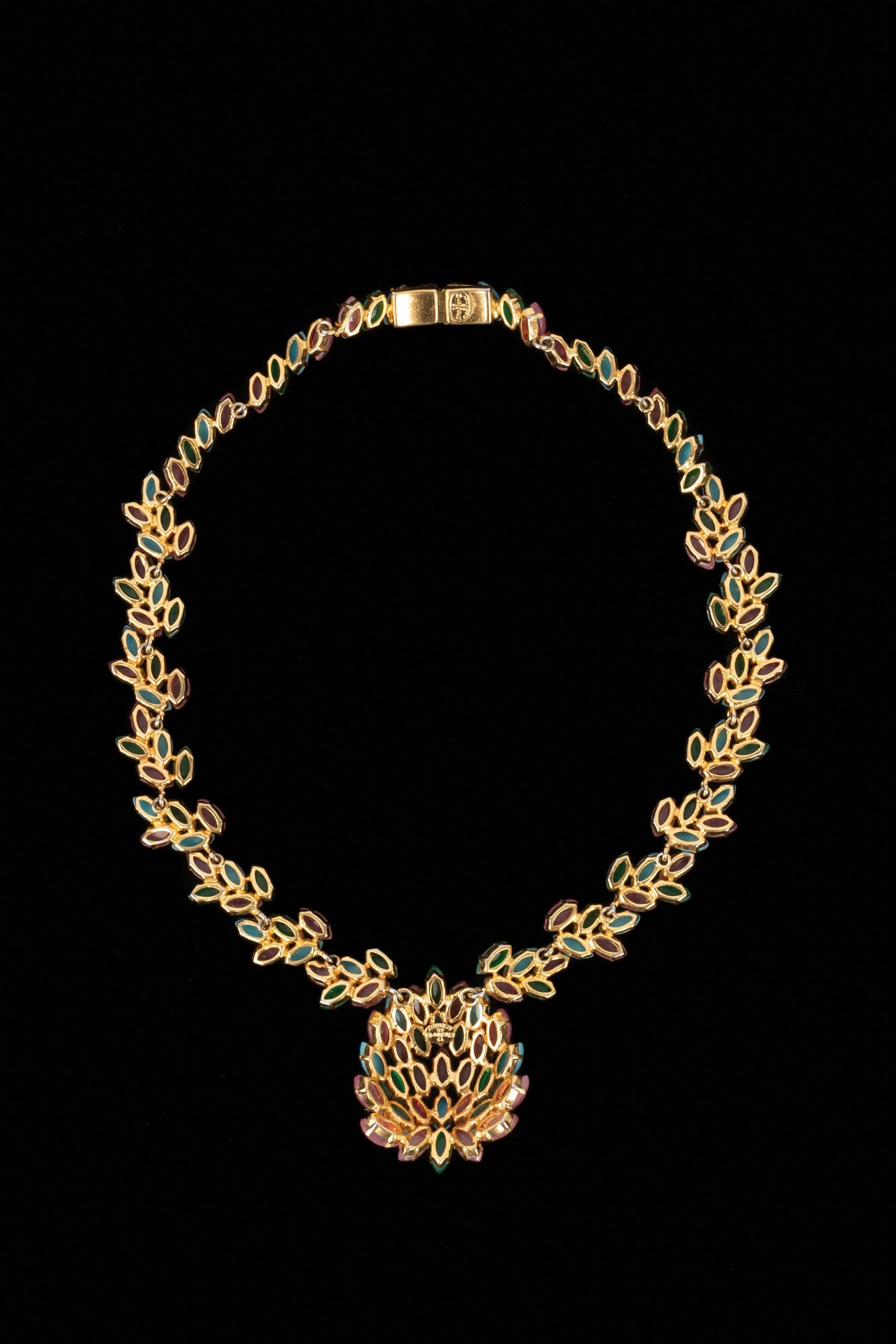 Christian Dior, Halskette aus goldenem Metall, 1965 im Angebot 3