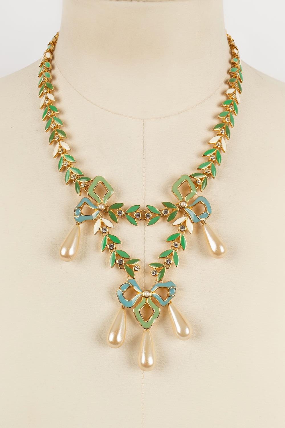 Christian Dior Golden Metal Necklace, 2001 In Excellent Condition For Sale In SAINT-OUEN-SUR-SEINE, FR