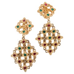 Christian Dior Golden Metal Openwork Earrings