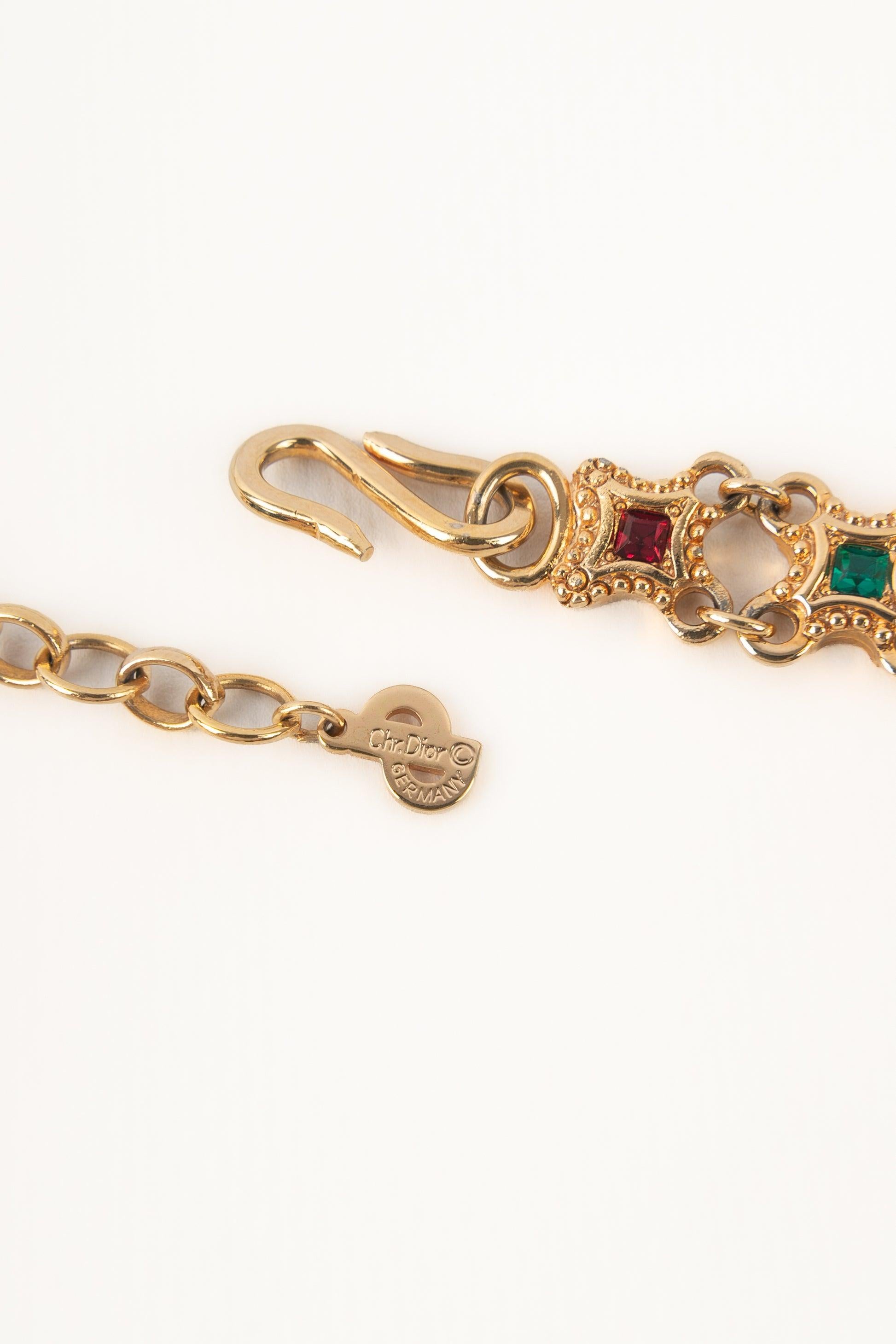 Christian Dior Golden Metal Pendant Necklace For Sale 2