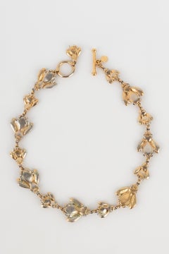 Christian Dior Golden Metal Short Bee Necklace