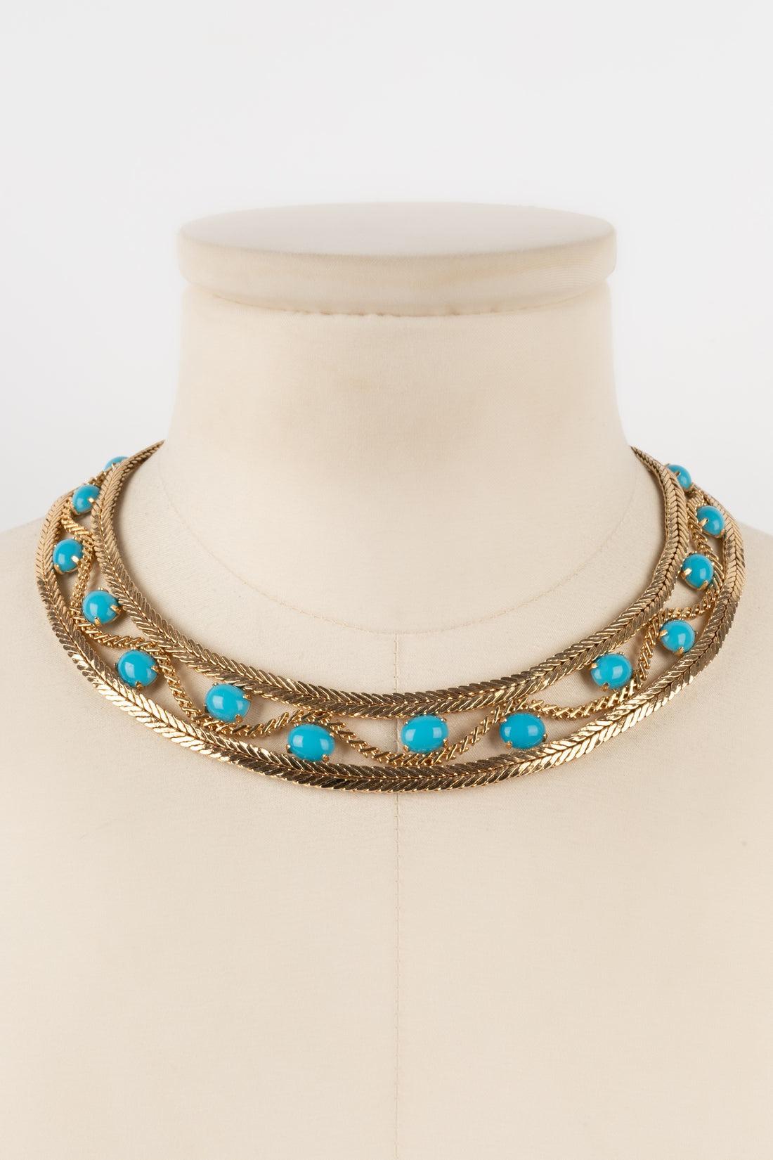 Women's Christian Dior Golden Metal Short Necklace, 1965 For Sale