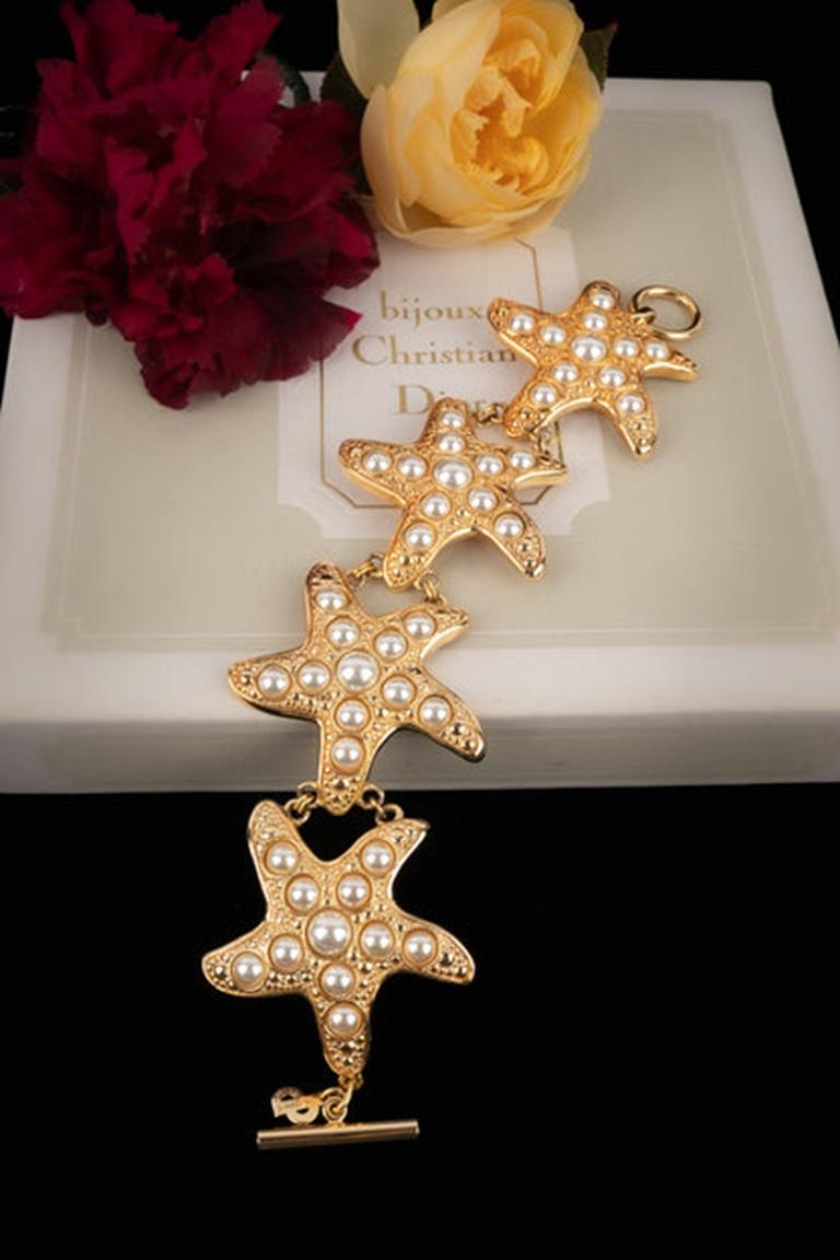 Christian Dior Golden Metal 'Starfish' Bracelet For Sale 3