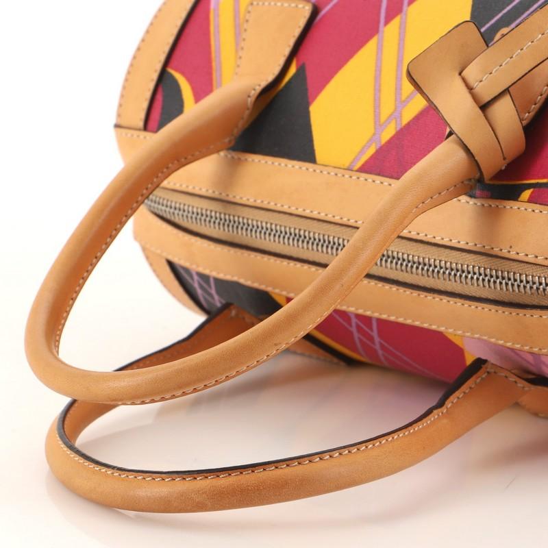 Christian Dior Golf Barrel Satchel Printed Canvas with Leather Small In Good Condition In NY, NY