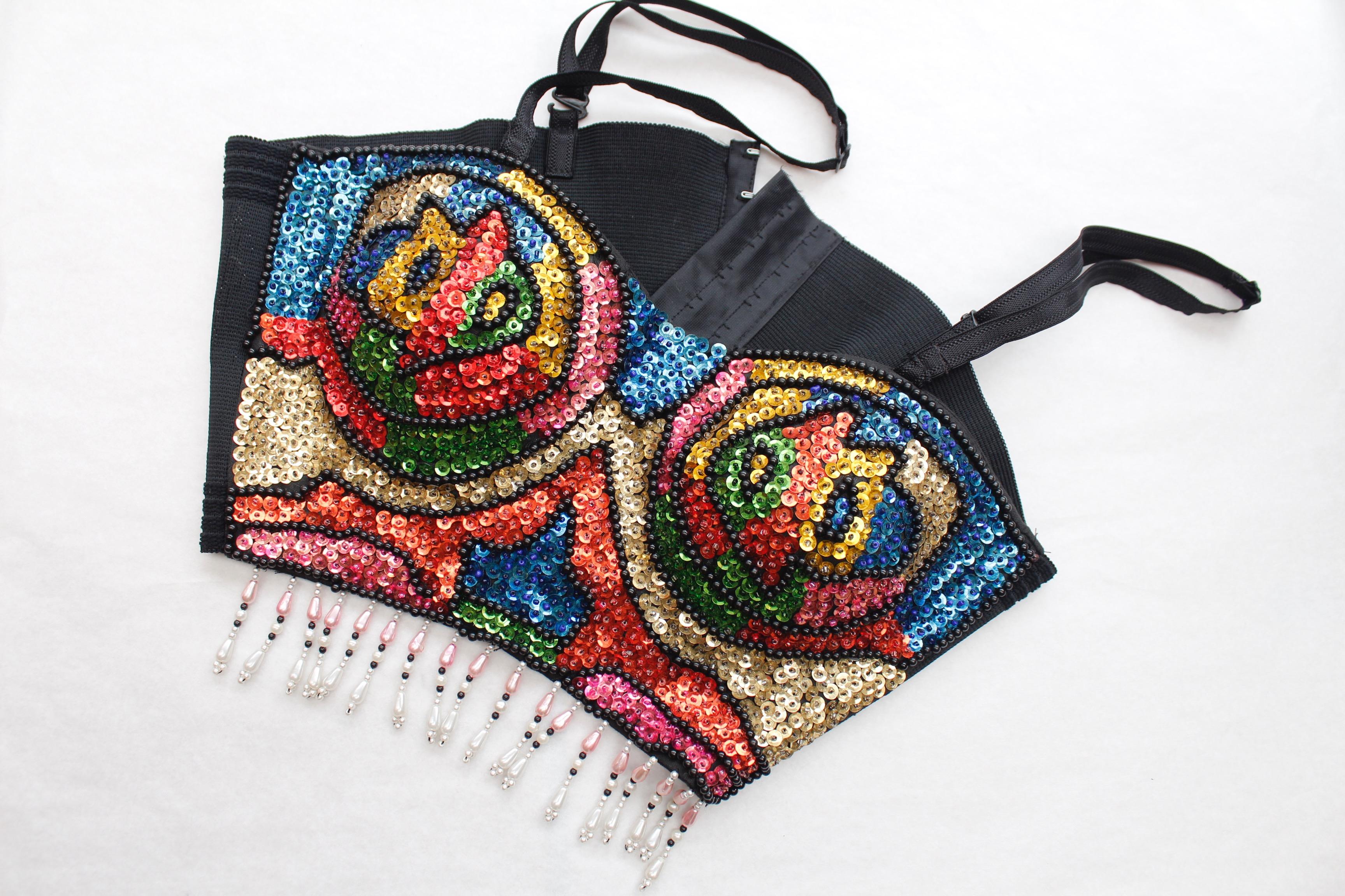 Christian Dior gorgeous bustier with multi color beads and sequins 1
