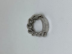 Christian DIOR Gourmette Chain White Gold 18K Ring