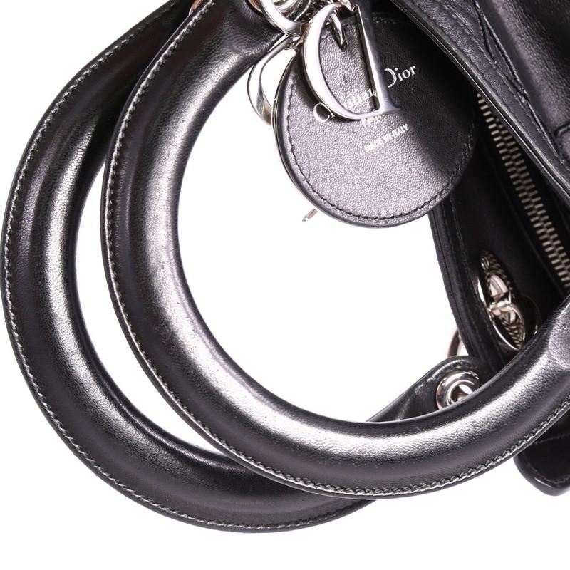 Christian Dior Granville Satchel Cannage Quilt Leather Medium 2