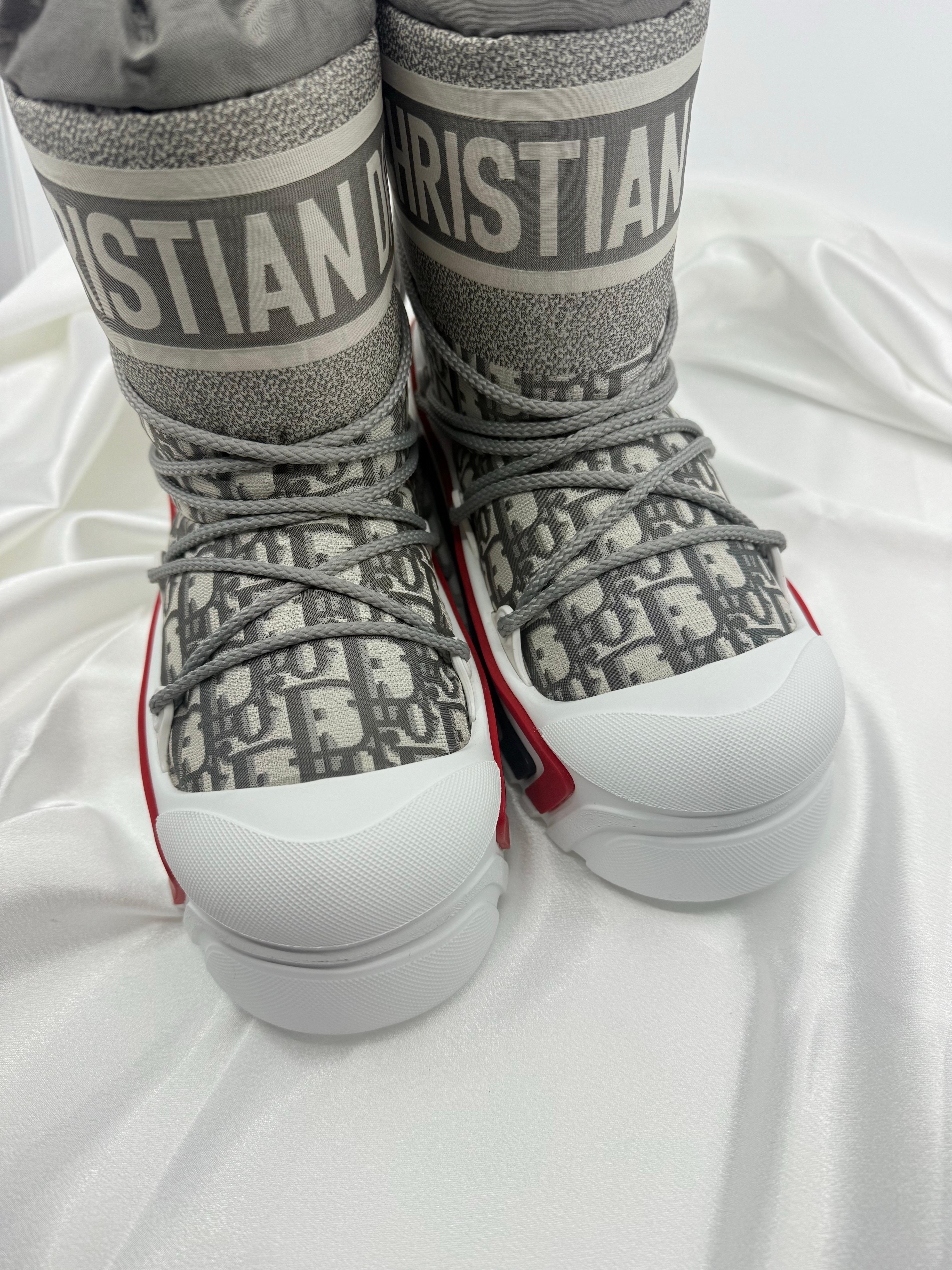 Christian Dior Gray and White Alps Snow Boots For Sale at 1stDibs