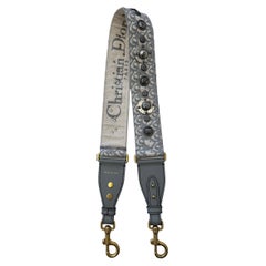 Christian Dior Gray Dior Oblique Embroidery Shoulder Strap