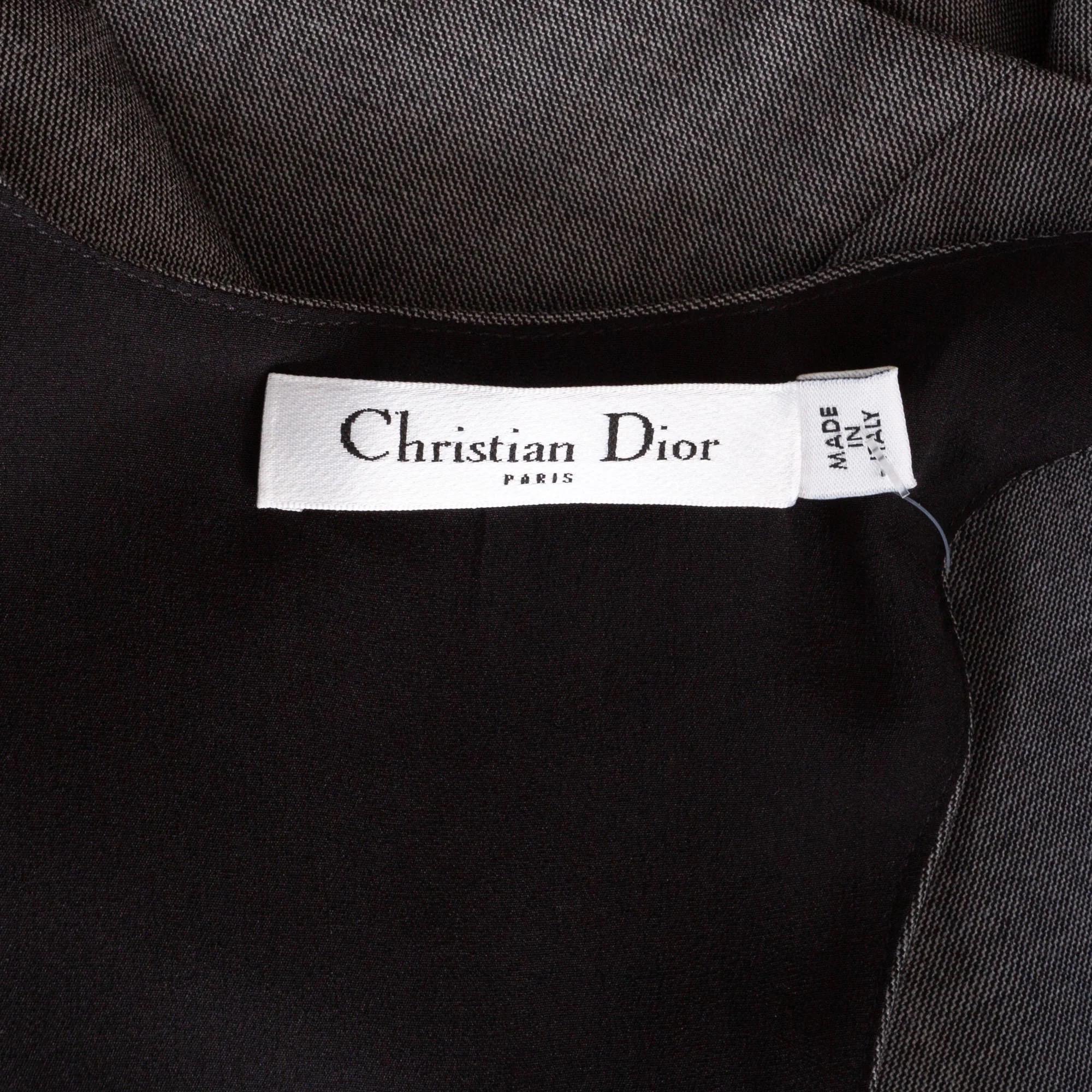 Christian Dior Gray Lightweight Wool Avant Garde Peplum Dress For Sale 2