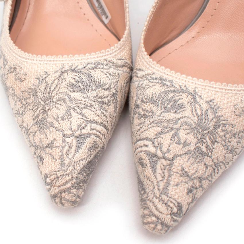 Christian Dior Graue Toile de Jouy J'adior Slingback Pumpe mit Absatz im Angebot 2