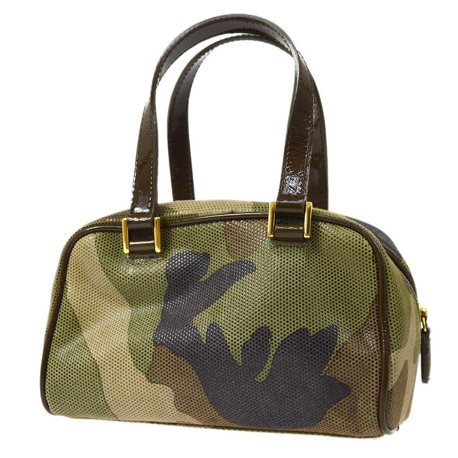 CHRISTIAN DIOR Grün Schwarze Braune Camouflage Mini Top Handle Satchel Tasche im Zustand „Gut“ im Angebot in Chicago, IL