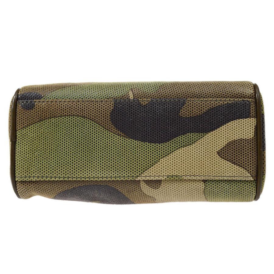 CHRISTIAN DIOR Grün Schwarze Braune Camouflage Mini Top Handle Satchel Tasche Damen im Angebot