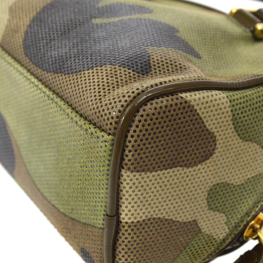 CHRISTIAN DIOR Grün Schwarze Braune Camouflage Mini Top Handle Satchel Tasche im Angebot 1