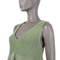 CHRISTIAN DIOR green blue pink cotton KNIT TENT Dress 40