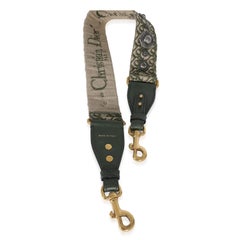 Christian Dior Green Canvas Oblique Studded Bohemian Shoulder Strap