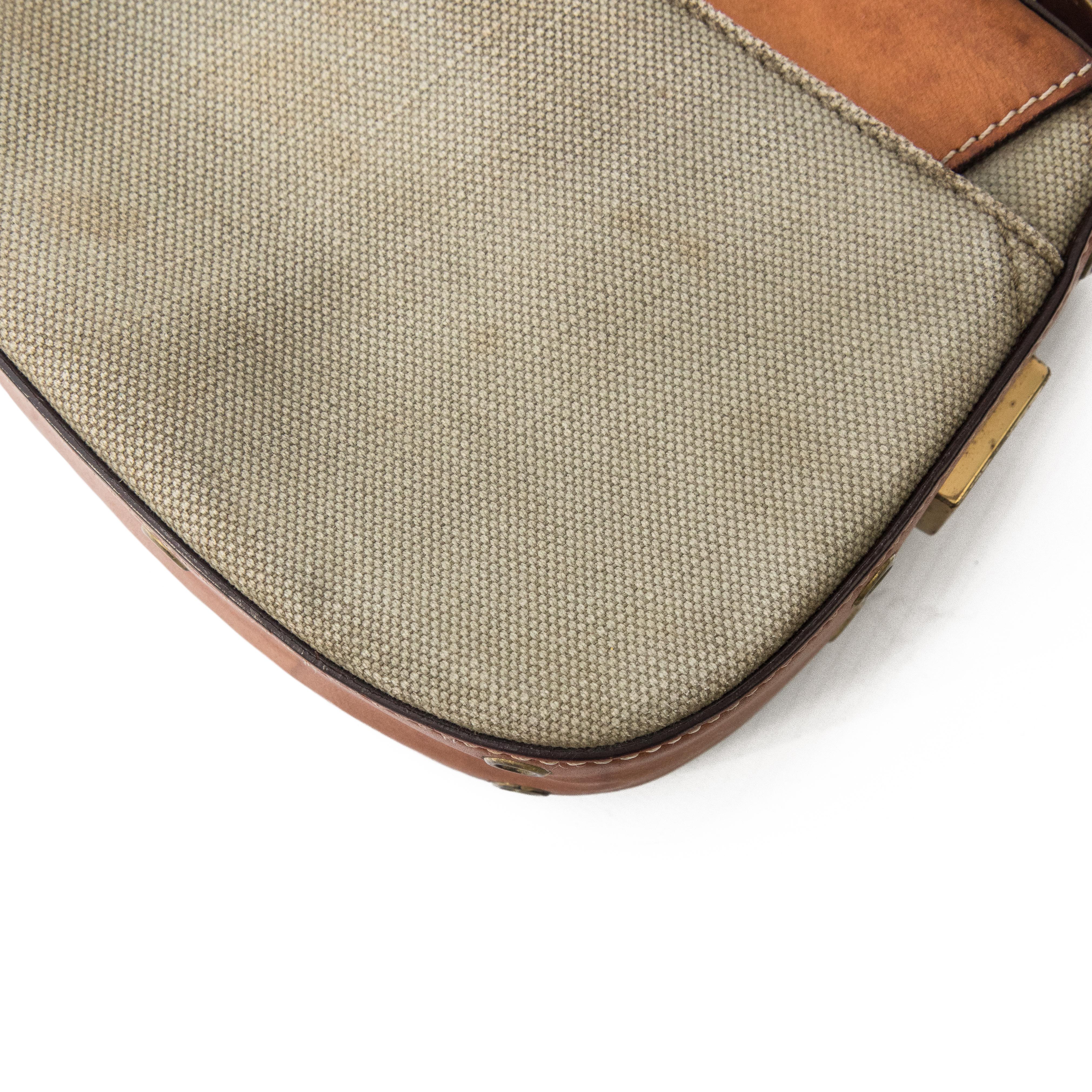 Christian Dior Green Canvas Street Chic Columbus Shoulder Bag For Sale 5