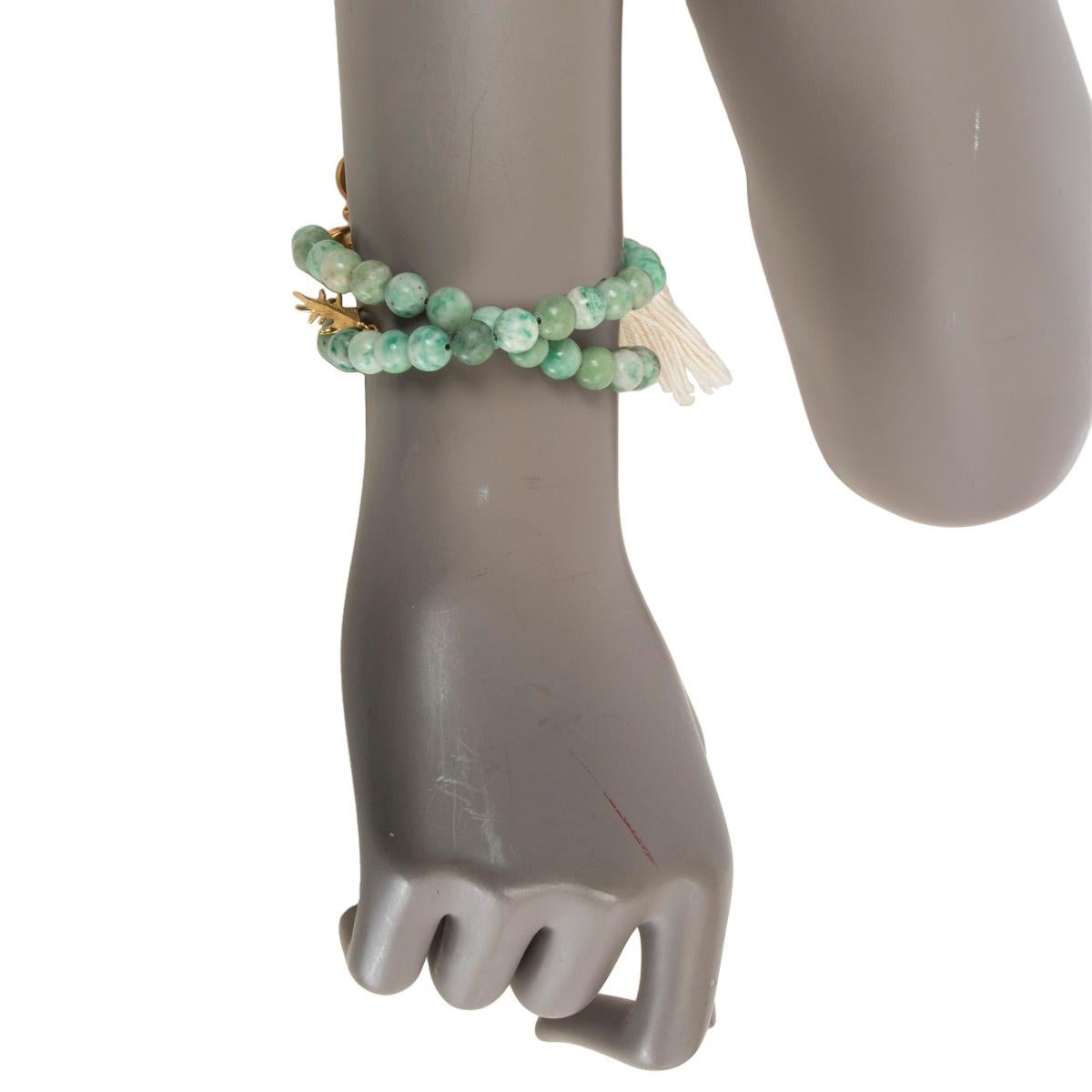 CHRISTIAN DIOR, bracelet / collier ras du cou en perles de jaspe vert DIORGARDEN en vente 2