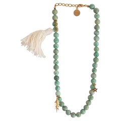 CHRISTIAN DIOR, bracelet / collier ras du cou en perles de jaspe vert DIORGARDEN