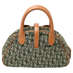 Christian Dior Green Double Saddle Trotter Top Handle Bag circa 2001