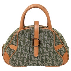 Christian Dior Green Double Saddle Trotter Top Handle Bag circa 2001