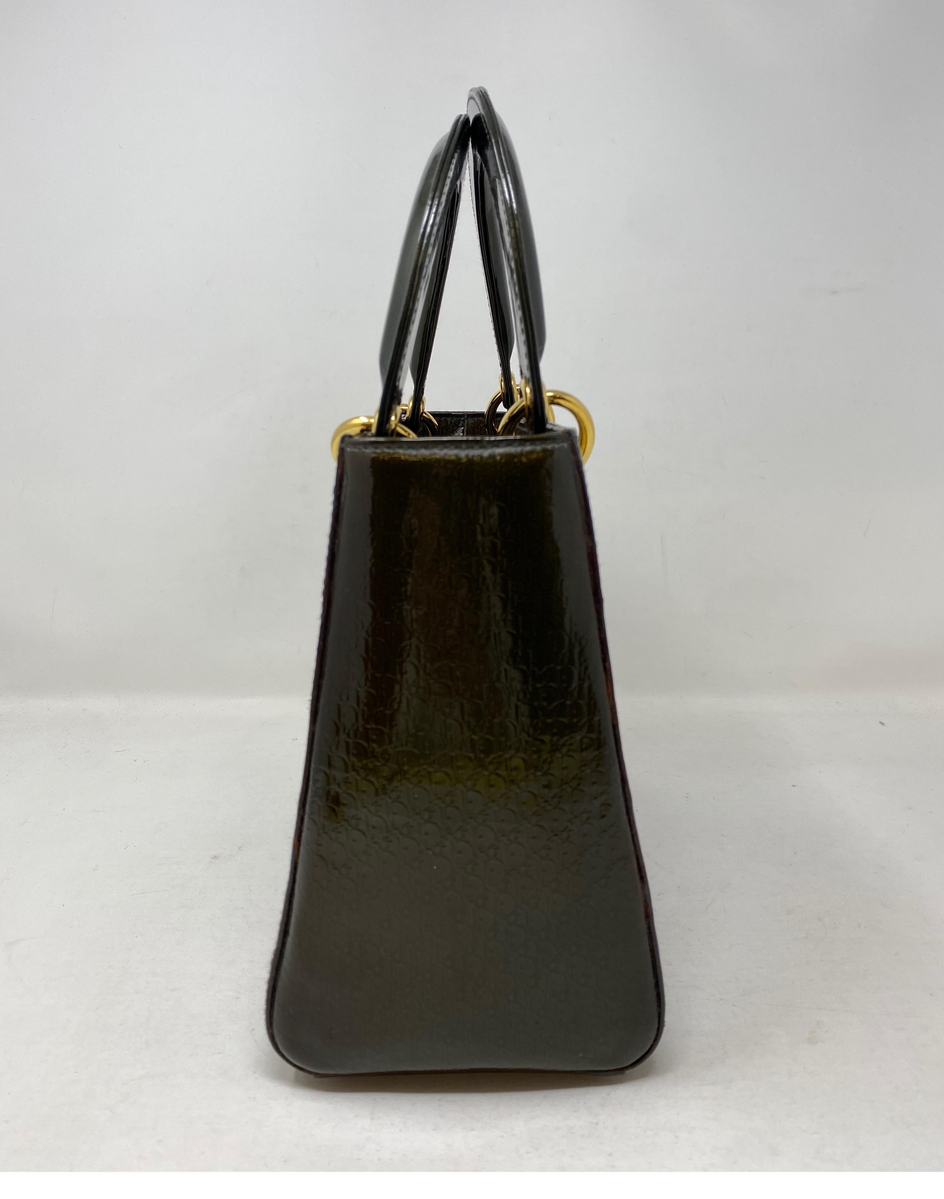 green dior lady bag