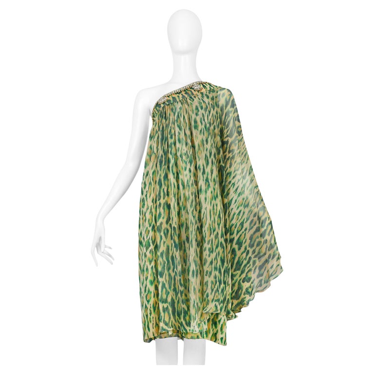 green emerald velvet dress Sarta Women's Green Leopard Print Faux Wrap Maxi Dress
