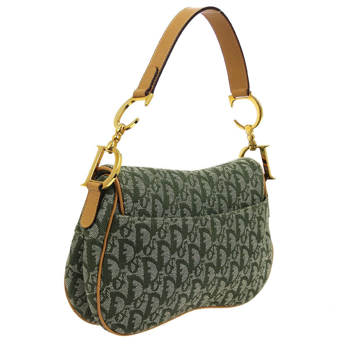 green monogram bag