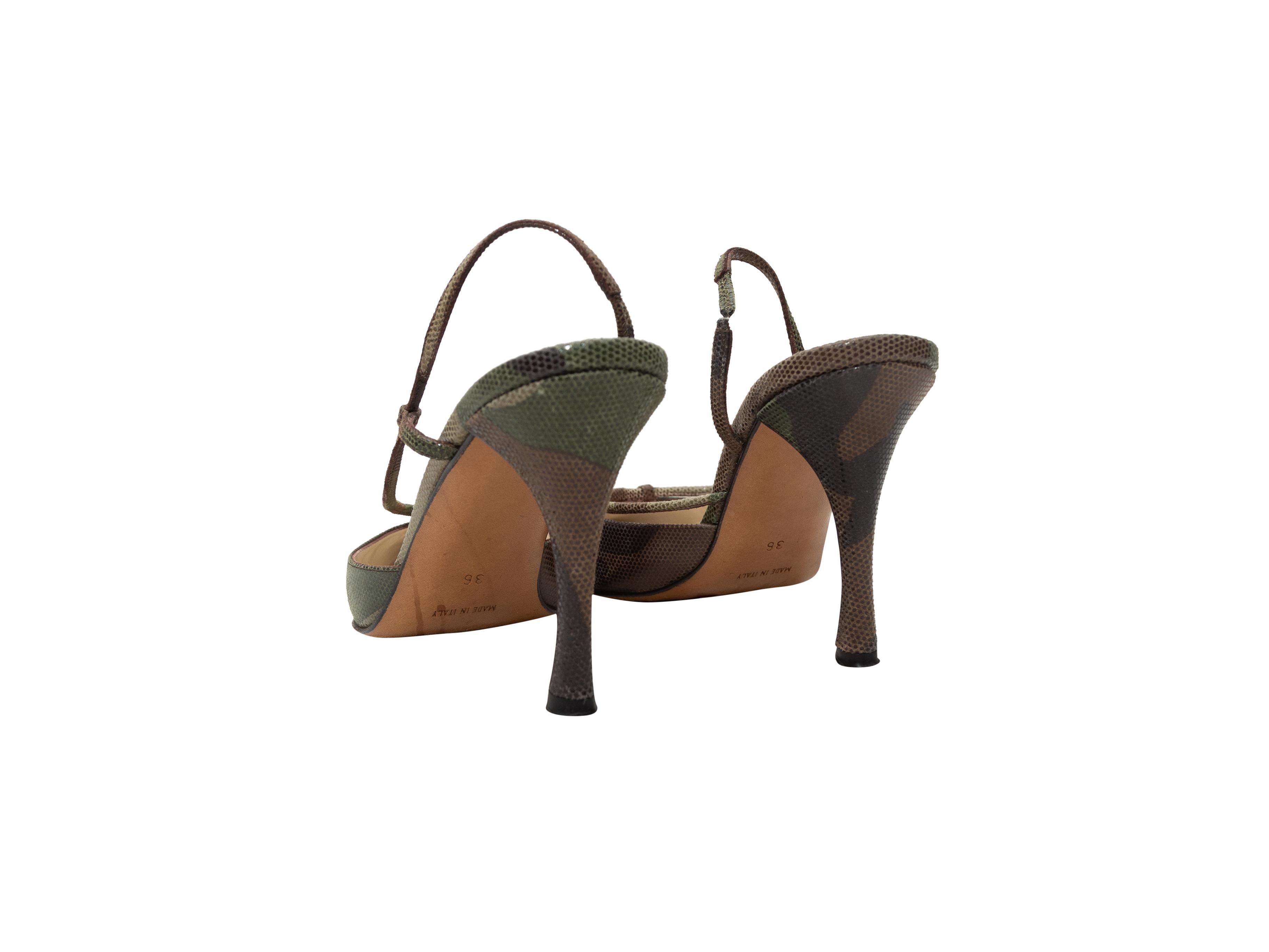 Black Christian Dior Green & Multicolor Camo Lock & Key Pumps
