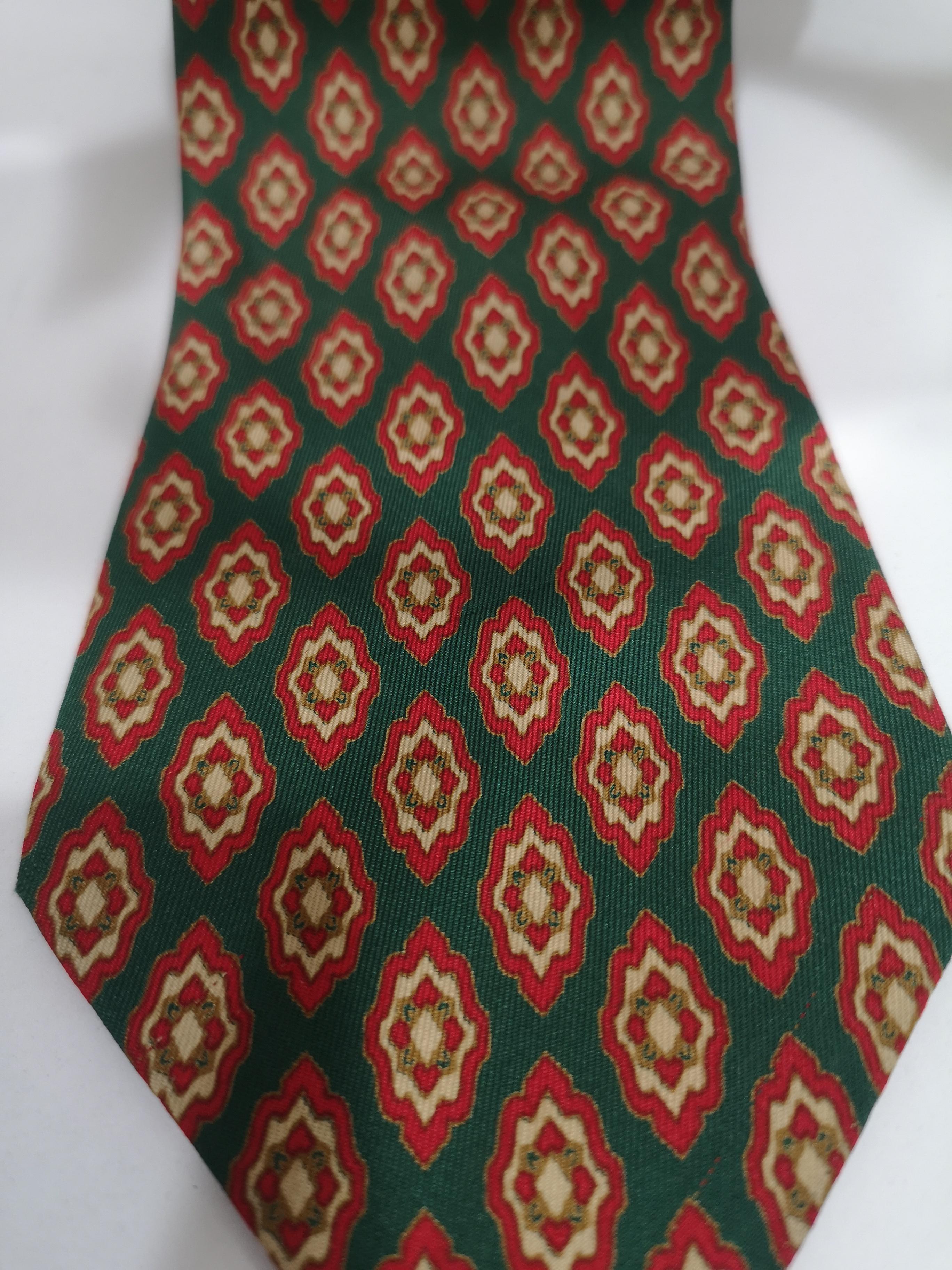 Women's or Men's Christian Dior green multicoloured silk tie