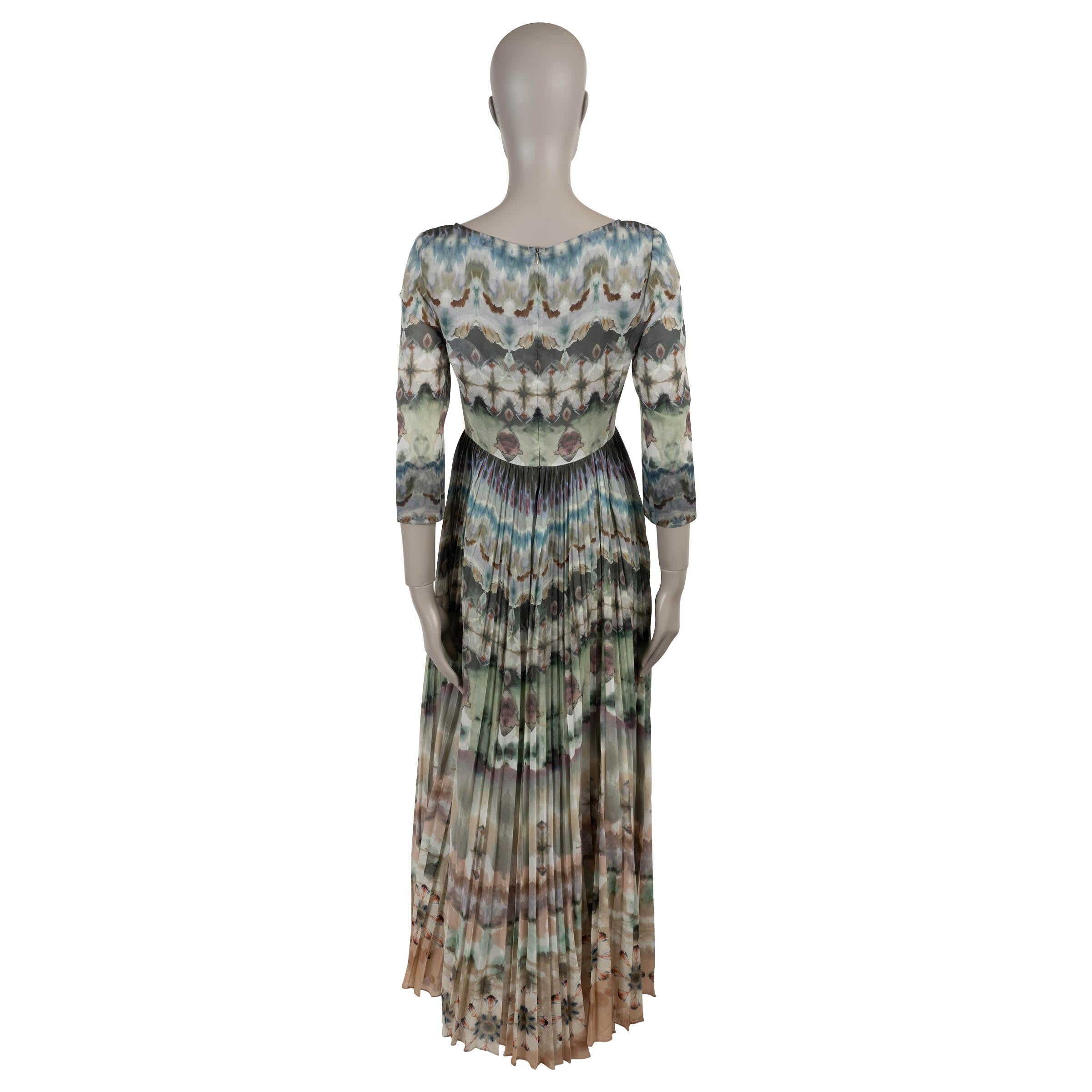 CHRISTIAN Dior verde y nude cotto 2019 KALEIDIORSCOPIC MAXI Vestido 38 S Gris en venta