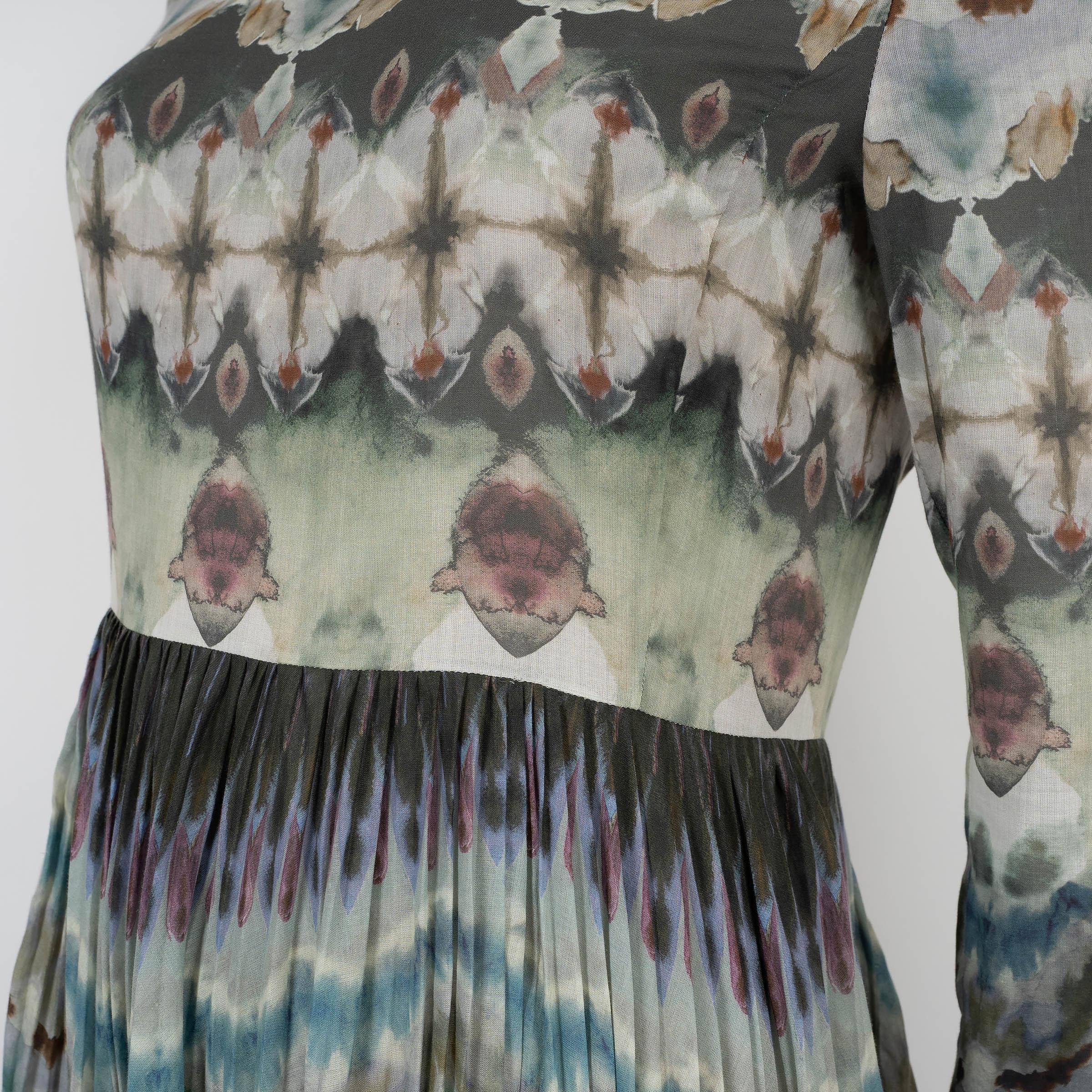 De las mujeres CHRISTIAN Dior verde y nude cotto 2019 KALEIDIORSCOPIC MAXI Vestido 38 S en venta