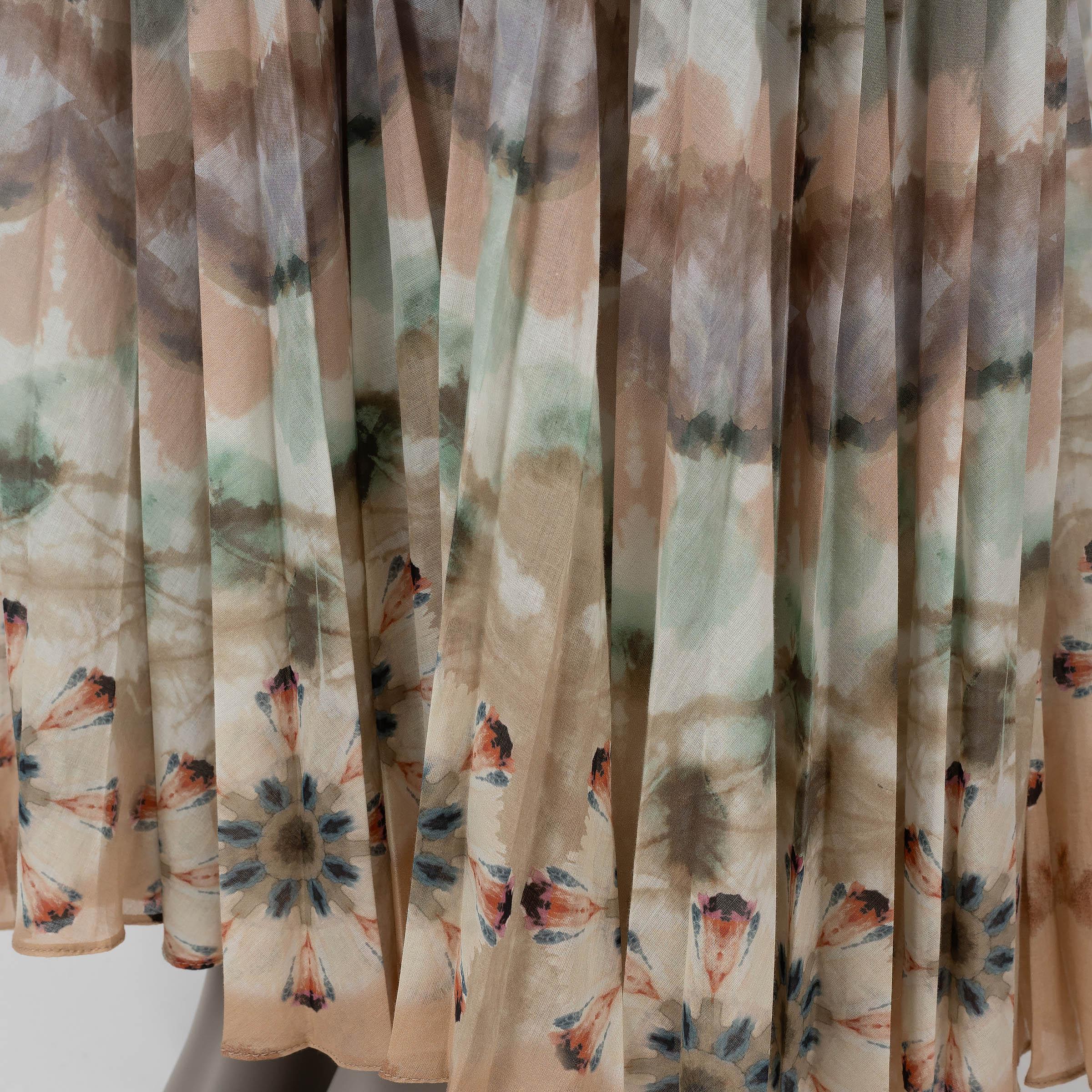 CHRISTIAN Dior verde y nude cotto 2019 KALEIDIORSCOPIC MAXI Vestido 38 S en venta 1