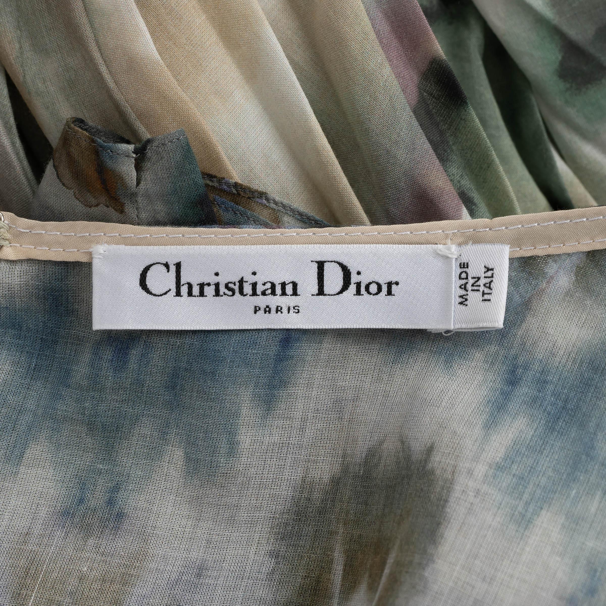 CHRISTIAN Dior verde y nude cotto 2019 KALEIDIORSCOPIC MAXI Vestido 38 S en venta 2