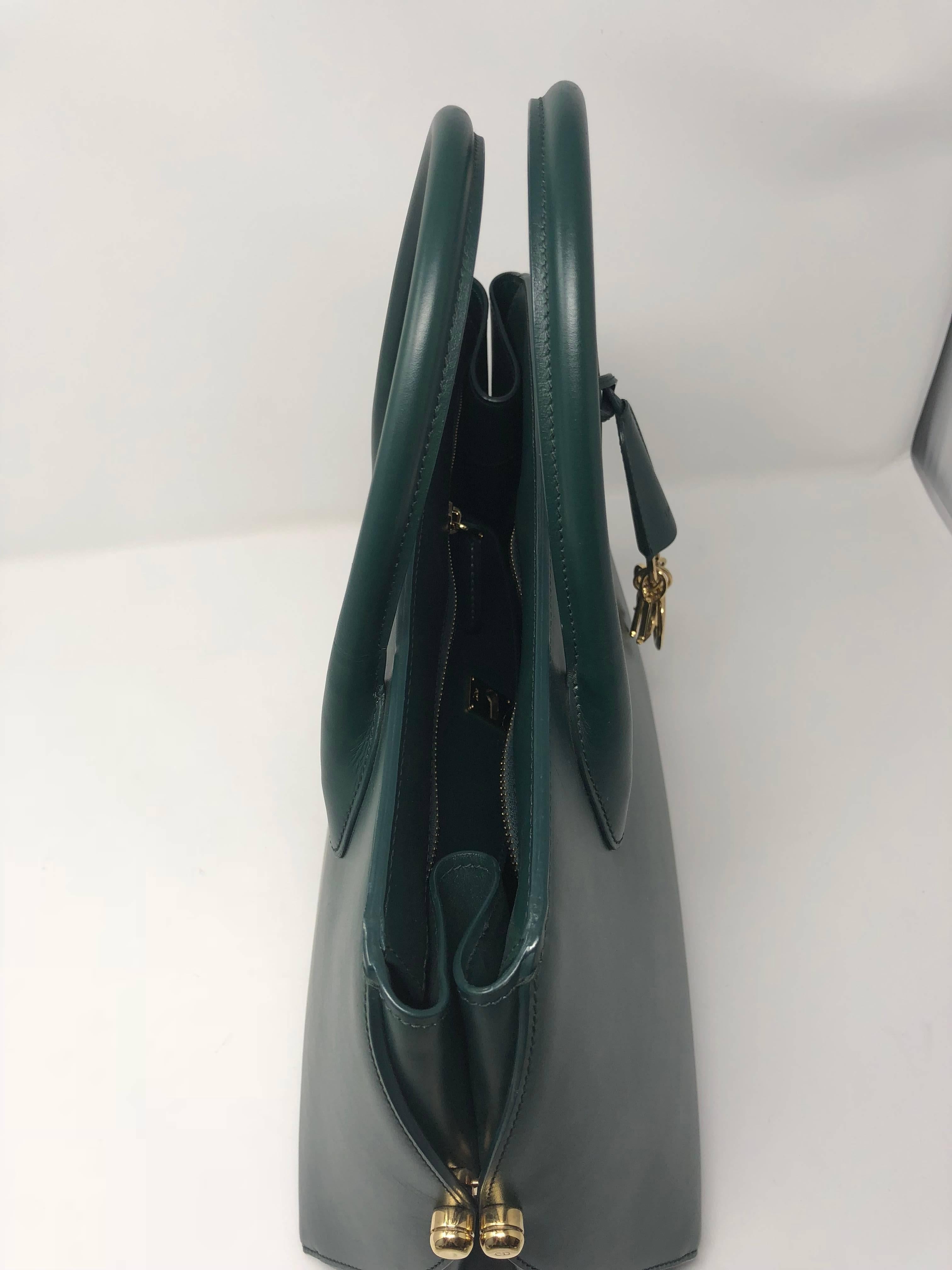 Black Christian Dior Green Open Bar Tote Bag