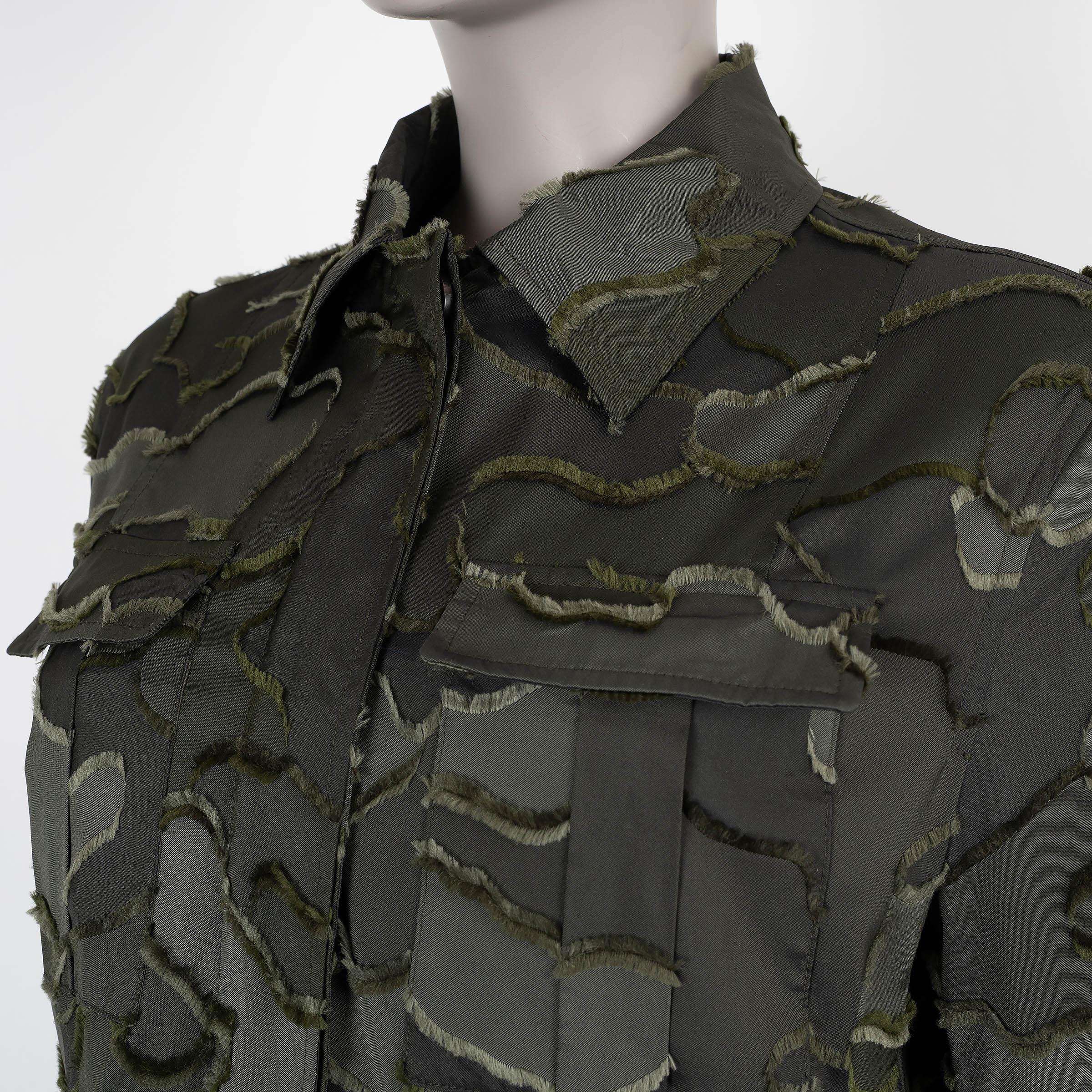 CHRISTIAN DIOR verde poliestere 2020 CAMOUFLAGE UTILITARIANA Giacca 42 L. in vendita 1