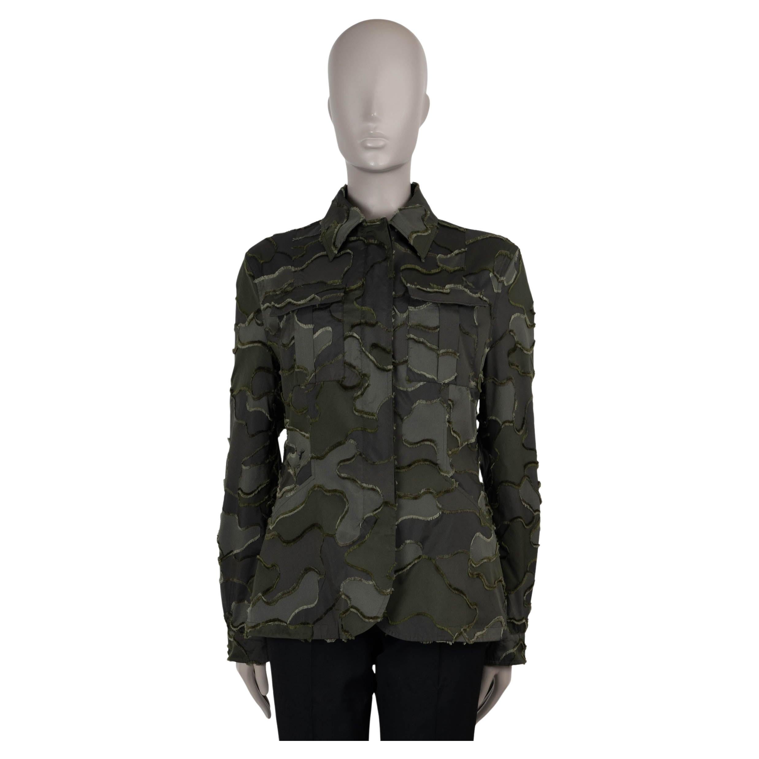 CHRISTIAN DIOR verde poliestere 2020 CAMOUFLAGE UTILITARIANA Giacca 42 L.