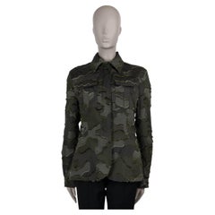 CHRISTIAN DIOR green polyester 2020 CAMOUFLAGE UTILITARIAN Jacket 42 L