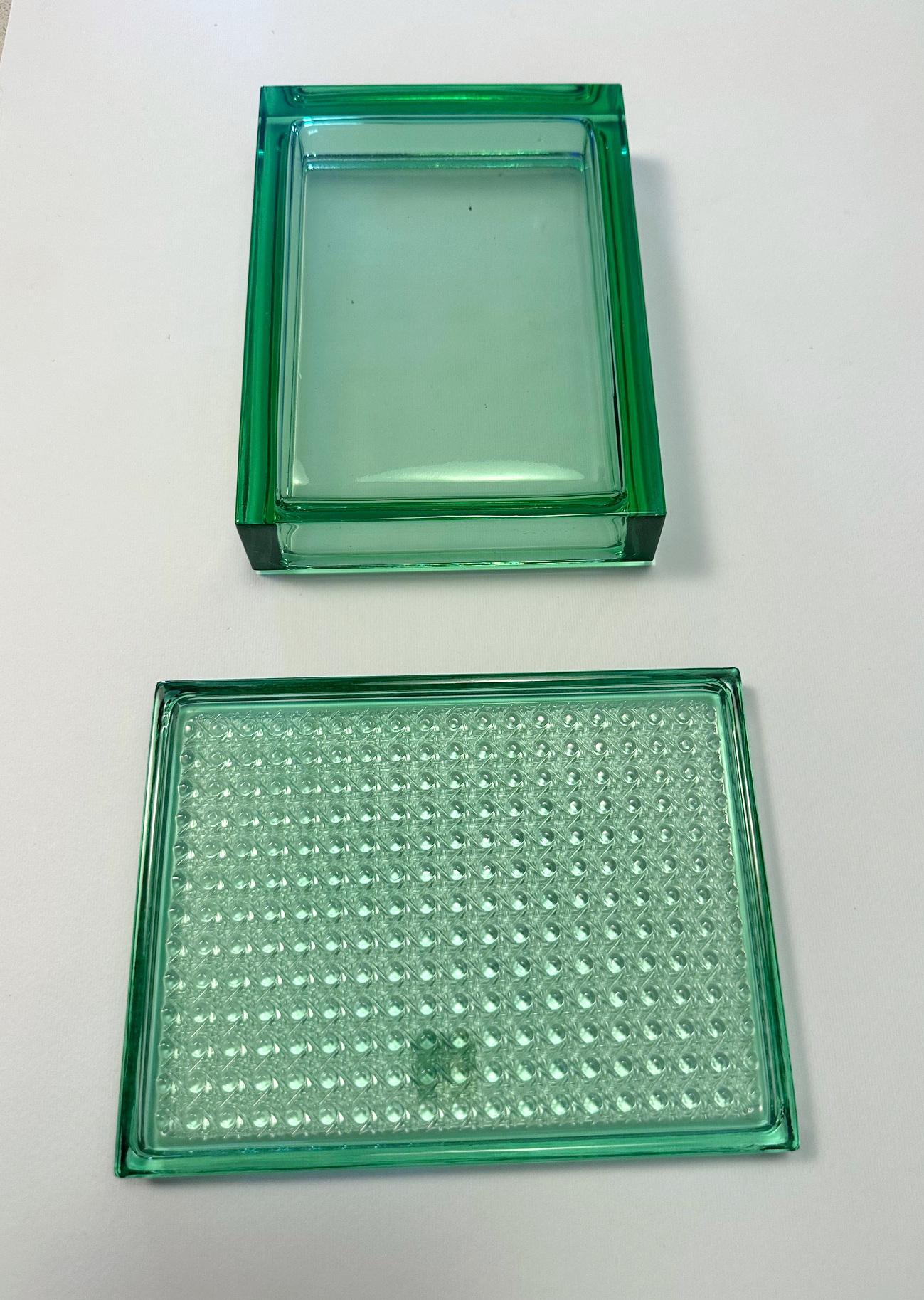 Christian Dior Green Rectangular Glass Box For Sale 1