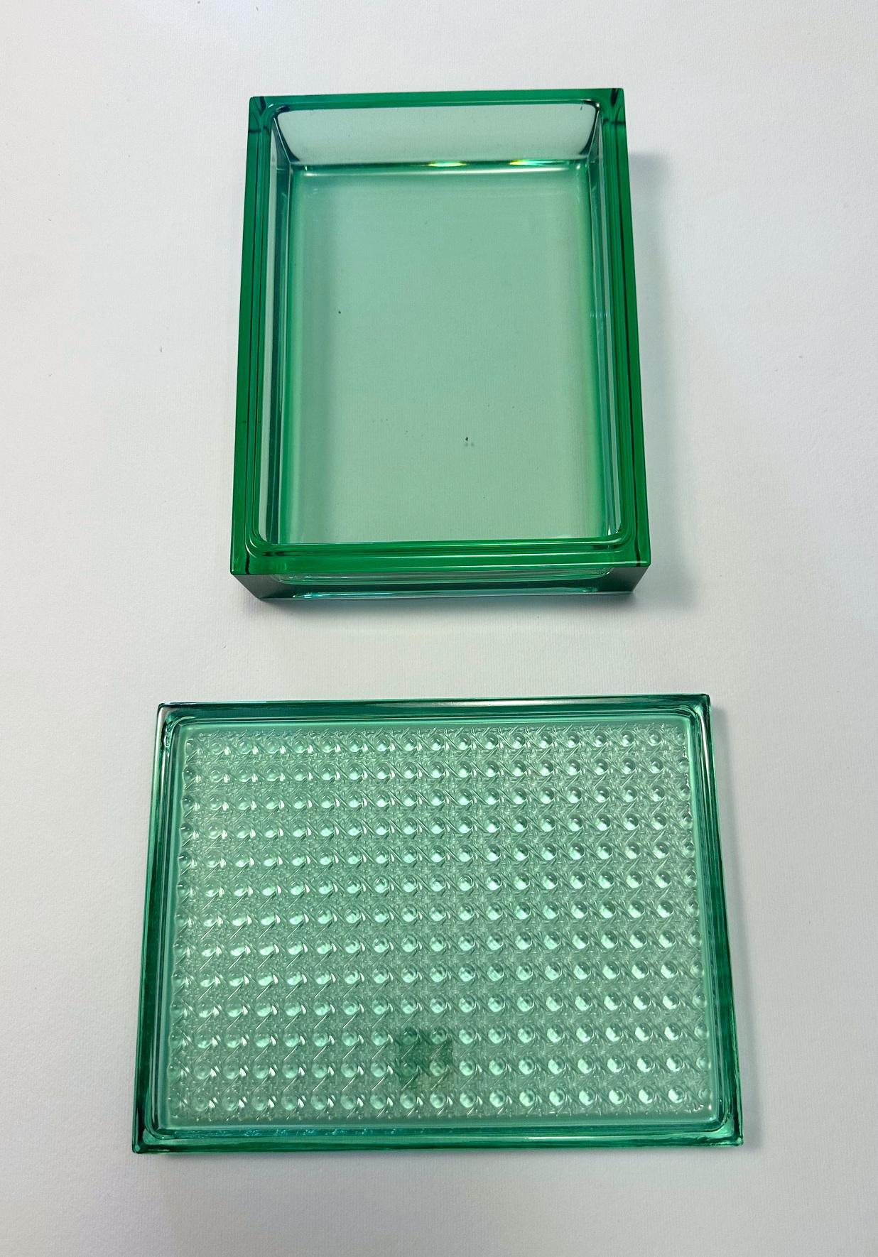 Christian Dior Green Rectangular Glass Box For Sale 2