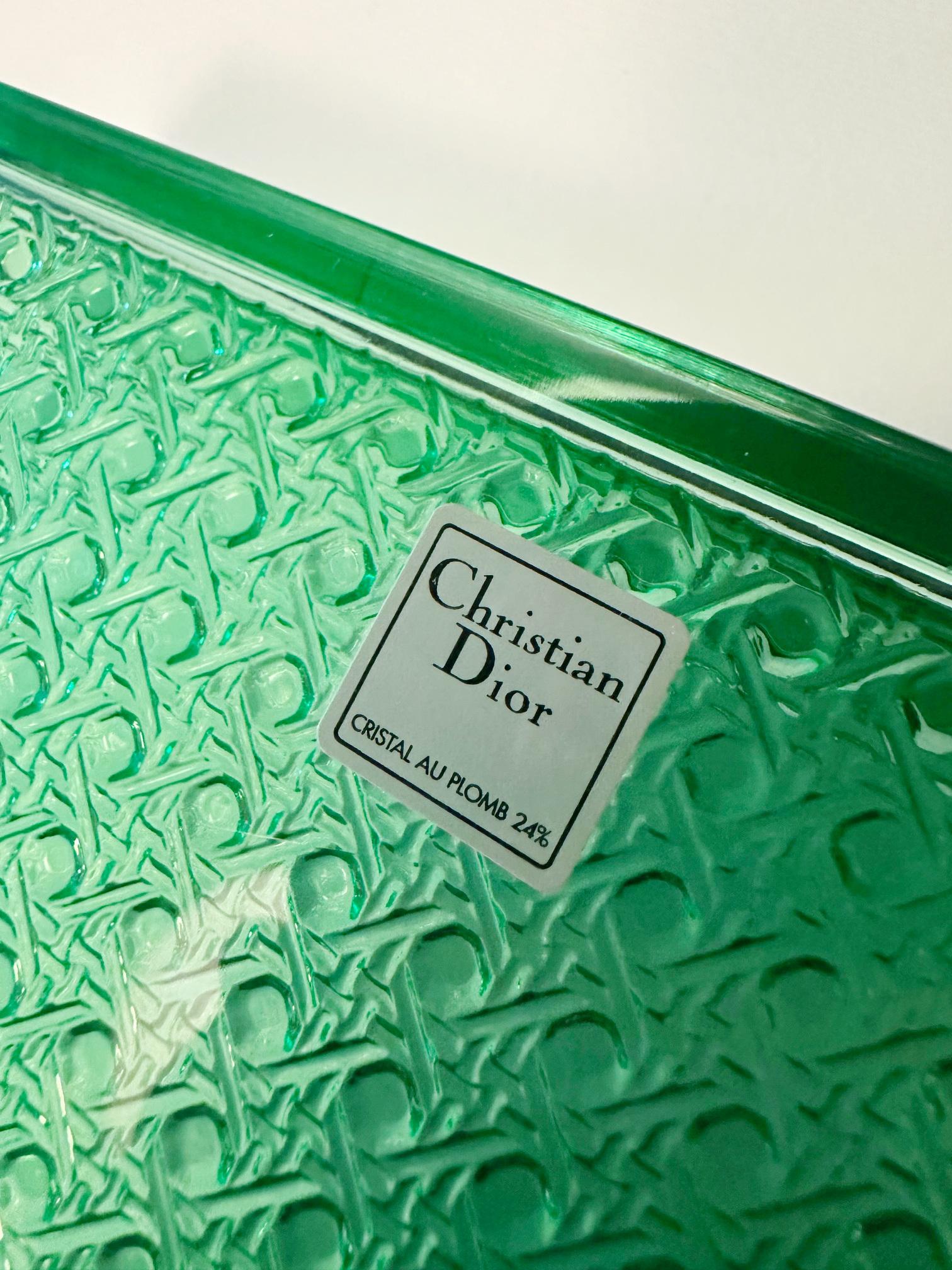 Christian Dior Green Rectangular Glass Box For Sale 3