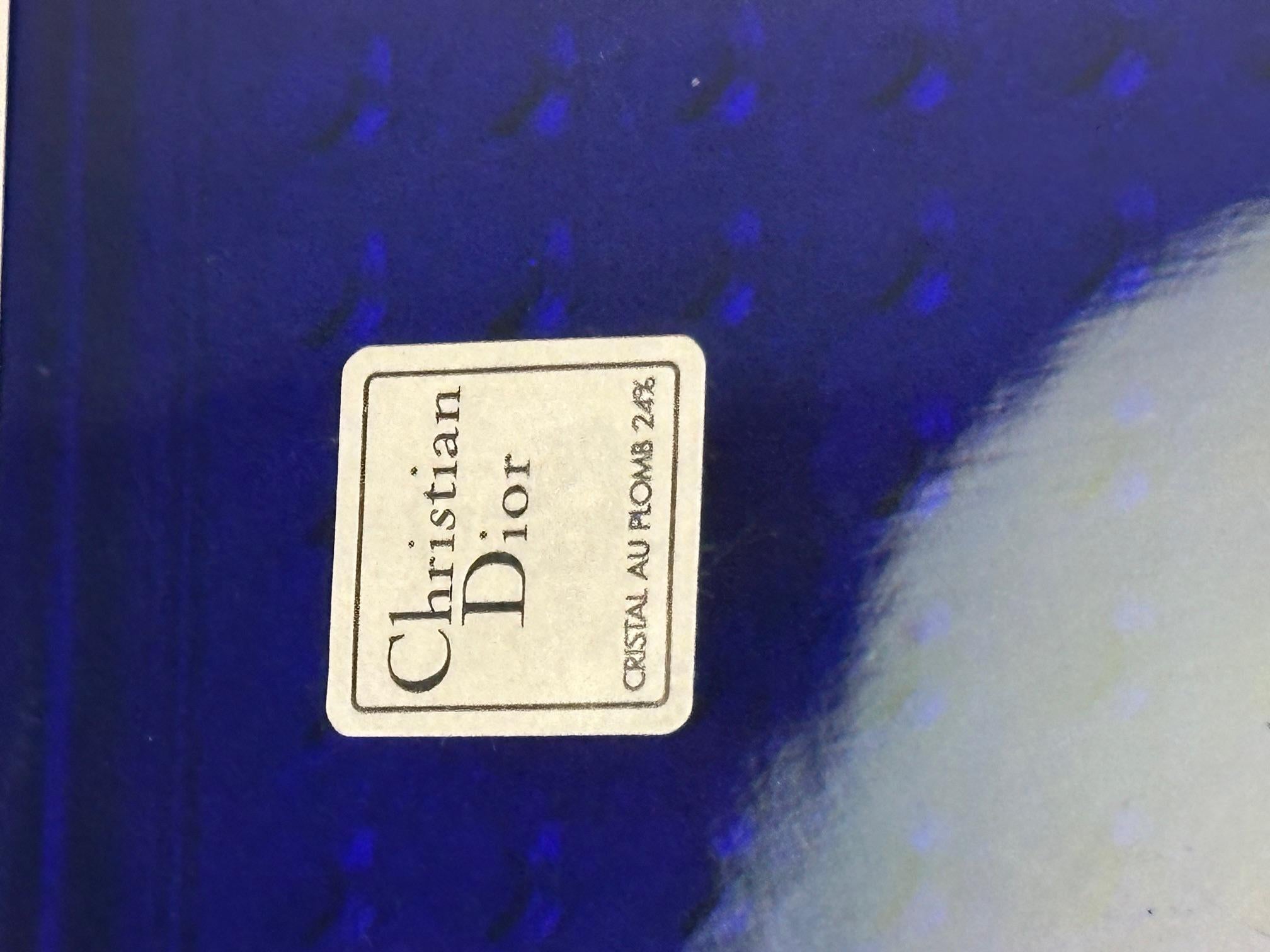 Christian Dior Cobalt Blue Rectangular Glass Box For Sale 2